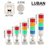 Luban Led Signal Tower Stack Lights, Industrial Signal Warning Lights, Column Tower Lamp Andon Lights With Rotatable Base, Steady/Flashing Light Switchable, 110V 220V Ac(4-Layer, No Buzzer)