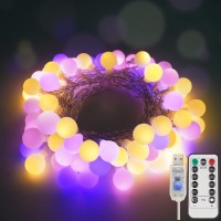 Suddus Globe String Lights Outdoor Waterproof, 100 Led Colorful Globe Lights With Remote,Usb String Lights For Backyard, Patio, Garden, Party, Christmas, Bedroom, Multicolor