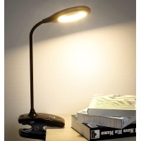 Deeplite Led Desk Lamp Clip On Lamp Battery Powered Clip On Light Book Light For Bed, Eye-Caring Flexible Arm Memory Touch 3 Color Modes & Stepless Brightness Portable Reading Light For Study Work.