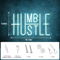 Hustle Led Neon Sign For Wall Decor Words Led Neon Lights Party Decorations Usb Powered Switch Led Neon Lights Brightness Adju