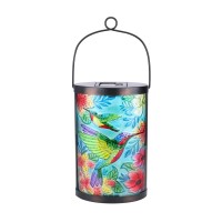 Afirst Solar Lantern Outdoor Hanging Glass Solar Peacock Lights Waterproof Led Solar Lamp For Garden Yard Tree Desk Decor