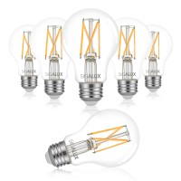 Sigalux E26 Led Bulb 60 Watt Dimmable Edison A19 Clear Light Bulbs, Energy Star Certified Vintage Led Filament Light Bulbs Soft White 2700K, Type A Old Fashioned Antique Bulbs, 8W, 800Lm, 6 Pack