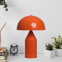 Bamyum Lipeo Table Lamp, Mushroom Lamp E27 Modern Desk Lamp, Metal Bedside Lamps For Bedroom, Living Room, Office, Study Room, Library, Reading Lamp, Nightstand Lamp, Orange Mushroom Lamp