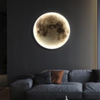 Guanshan Simulation Moon Wall Lighting Wall Lamp Led Light Luxury Bedside Lamp Wall Lamp Decoration Background Wall Lamp Hallway Entrance Wall Lamp Bedroom, Living Room, 30Cm/11.9