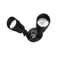 Homenhancements Led Black 2Light Bullet Flood Light Site Landscape Double Outdoor Flood Exterior Light Fixture Spot Light 3000K