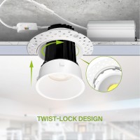 Asd Trimless 2 Inch Led Recessed Lighting 15W 120V Round Commercial Led Downlight Canless Dimmable Led Downlights For Ceiling