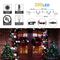 Weillsnow 200 Led White Outdoor Christmas Lights, 66Ft Plug In Waterproof String Lights, 8 Modes With Memory For Outdoor Indoor Garden Halloween Christmas Decorations (66Ft, White)