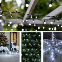 Weillsnow 200 Led White Outdoor Christmas Lights, 66Ft Plug In Waterproof String Lights, 8 Modes With Memory For Outdoor Indoor Garden Halloween Christmas Decorations (66Ft, White)