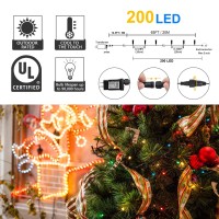 Weillsnow 200 Led Multicolor Outdoor Christmas Lights, 66Ft Plug In Waterproof String Lights, 8 Modes With Memory For Outdoor Indoor Garden Halloween Christmas Decorations (66Ft, Multi-Colored)