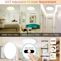 Lzhome Led Ceiling Light 9 Inch Led Flush Mount Ceiling Light 2800Lm 3000K4500K6000K 3Cct Dimmable For Kitchen Bedroom Living