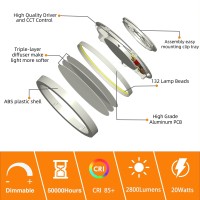 Lzhome Led Ceiling Light 9 Inch Led Flush Mount Ceiling Light 2800Lm 3000K4500K6000K 3Cct Dimmable For Kitchen Bedroom Living