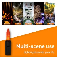 Parkim Halloween Orange Lights String Outdoor 100 Mini Waterproof Incandescent Indoor Decoration Plug In 23 Feet Used For Patio