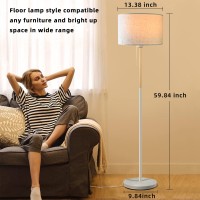 Modern Floor Lamp For Living Room Traditional Farmhouse Floor Lamps Midcentury Pole Lamp With Linen Lamp Shade Standing Tall F