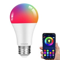 Luckystyle Smart Light Bulbs 1 Bulbs,Bluetooth Light Bulbs No Hub Required, Rgb Color Changing Led Light Bulbs With App Control 60W Equivalent 800Lm Led Light Bulb For Bedroom A19 E26