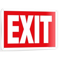 Isyfix Exit Sign - 1 Pack 14X10 Inch - 100% Rust Free .040 Aluminum Signs, Laminated For Ultimate Uv, Weather, Scratch, Water And Fade Resistance, Indoor And Outdoor, Exit Signs For Exterior.