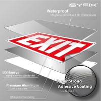 Isyfix Exit Sign - 1 Pack 14X10 Inch - 100% Rust Free .040 Aluminum Signs, Laminated For Ultimate Uv, Weather, Scratch, Water And Fade Resistance, Indoor And Outdoor, Exit Signs For Exterior.