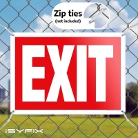 Isyfix Exit Sign - 1 Pack 14X10 Inch - 100% Rust Free .040 Aluminum Signs, Laminated For Ultimate Uv, Weather, Scratch, Water And Fade Resistance, Indoor And Outdoor, Exit Signs For Exterior.