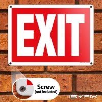 Isyfix Exit Sign - 1 Pack 14X10 Inch - 100% Rust Free .040 Aluminum Signs, Laminated For Ultimate Uv, Weather, Scratch, Water And Fade Resistance, Indoor And Outdoor, Exit Signs For Exterior.