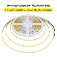 Kxzm 328Ft10M 24V Cob Led Strip Light Natural White 4000K 3840Led Cri 93 6800Lm Uniform Glow Dotless Ip20 Not Waterproof Fle