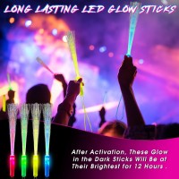 130 Pieces Led Fiber Optic Stick 7 Colors Light Up Fiber Optic Stick Glow In The Dark Wands For Kid Adults Glow Birthday Entertainment Props Party Supplies Carnival Disco, Battery Operated