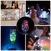 12 Pack Fairy Lights Battery Operated 7Ft 20Led Multicolor Valentines Day Lights Battery Operated Waterproof Silver Wire For Di