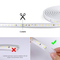 Aimengte Outdoor Led Strip Lights Waterproof Ac 110V 600Leds 6500K Led Rope Lights For Bedroom Room Kitchen Garden Patio In