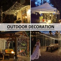 Solhice Led Curtain Lights Outdoor 40Ft X10Ft, 800 Led Plug In Hanging Window String Lights Indoor, Twinkle Lights Backdrop For Patio Wedding Bedroom Backyard D