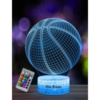 Nice Dream Basketball Night Light For Kids, 3D Illusion Night Lamp, 16 Colors Changing With Remote Control, Room Decor, Gifts For Children Boys Girls