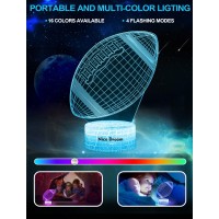 Nice Dream Football Night Light For Kids, 3D Illusion Night Lamp, 16 Colors Changing With Remote Control, Room Decor, Gifts For Children Boys Girls