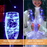 12 Pack Blue Fairy Lights Battery Operated 7Ft 20Led Valentines Day Lights Battery Operated Waterproof Silver Wire For Diy Maso