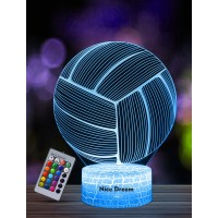 Nice Dream Volleyball Night Light For Kids, 3D Illusion Night Lamp, 16 Colors Changing With Remote Control, Room Decor, Gifts For Children Boys Girls