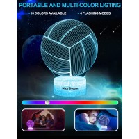 Nice Dream Volleyball Night Light For Kids, 3D Illusion Night Lamp, 16 Colors Changing With Remote Control, Room Decor, Gifts For Children Boys Girls