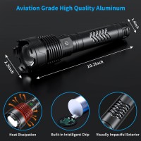 Grentay Rechargeable Flashlights High Lumens, 3500000 Lumens Handheld Led Flashlight 5 Modes, Zoomable, Ipx6 Waterproof Powerful Tactical Flashlight For Emergencies, Camping, Hiking