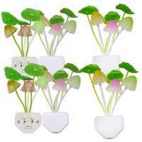 Ausaye Plug In Night Light, Lotus Leaf Style Mushroom Light Led Nightlights For Kids, Adults, Bedroom, Bathroom,Hallway, Stairs, Kitchen Pack Of 6