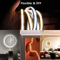 Ocona Cob Led Strips 2700K-6500K,16.4Ft Dimmable Ultra Bright Flexible White Led Strip Lights, 6000Lm Tape Lights Kit, Cri 90+, Dc 24V Led Lights For Bedroom, Tv Backlight, Kitchen, Diy Lighting