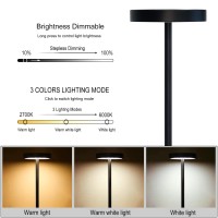 Cordless Led Table Lamp Rechargeable, Outdoor Portable Desk Lamp, Usb 5000Mah Battery Operated Light, Stepless Dimmable, For Outside/Indoor/Restaurant/Home/Patio/Dinner (Black)