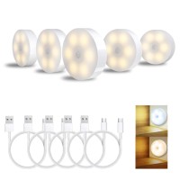 Motion Sensor Light Indoor Rechargeable,Led Night Light Room Decor Aesthetic,Hallway Closet Stair Under Cabinet Lights Wireless,Wall Lights For Kids Baby,Under Counter Lights For Kitchen5Pack-Warm