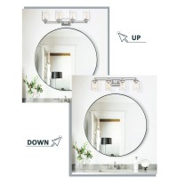 4Light Bathroom Vanity Light Hwh Chrome Vanity Light Fixture With Clear Glass Shade Modern Wall Sconce Over Mirror 5Hlt63B4