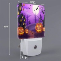 Aieefun Lanterns Set Of 2 Night Lights Halloween Pumpkin Auto Sensor Led Dusktodawn Night Lamp Plugin Indoor Home Decorative