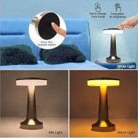 Sunligtgo Touch Bedside Lamps 2 Pcs 3 Way Dimmable Nightstand Lamp Battery Powered Desk Lamp Modern Small Lamp With Glass Lam