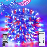 Zhouduidui Red White And Blue Lights, 800Led 330Ft 4Th Of July Decor Patriotic Christmas String Lights 8 Modes Waterproof For Indoor Outdoor Independence Day Christmas Party Garden Wedding Decoration