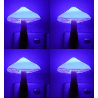 Ausaye 4 Pack Plug In Night Light, Mushroom Light Led Nightlights For Kids, Adults, Bedroom, Bathroom,Hallway, Stairs, Kitchen Blue