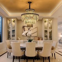 Lighceac 23 14Light Modern Crystal Chandelier Light Fixtures 4Tier Black Luxury Chandeliers For Dining Room Round Hanging Pe