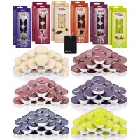 Home Smart Scented Tea Lights Candles Variety Pack Of 120 Mini Candles - 6 Scents Of Tealight Candles - Apple, Mulberry, Vanilla, Melon, Berry, And Black Cherry - With Ballard Products Air Freshener