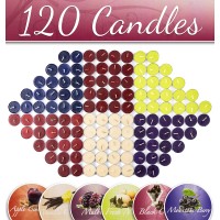 Home Smart Scented Tea Lights Candles Variety Pack Of 120 Mini Candles - 6 Scents Of Tealight Candles - Apple, Mulberry, Vanilla, Melon, Berry, And Black Cherry - With Ballard Products Air Freshener