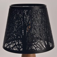 Bnwoinb Small Lamp Shade Clip On Bulb,Barrel Metal Lampshade With Pattern Of Trees For Table Chandelier Wall Lamp Black