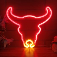 Enshui Cute Cow Neon Sign For Wall Decor Usbbattery Powered Led Bull Neon Light For Bedroom Kids Room Wedding Bar Cow Part