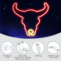 Enshui Cute Cow Neon Sign For Wall Decor Usbbattery Powered Led Bull Neon Light For Bedroom Kids Room Wedding Bar Cow Part