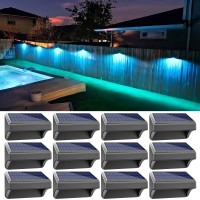 Aulanto Solar Fence Lights,Warm White And Rgb Mode Solar Light For Fence,Ip67 Waterproof Fence Lights Solar Powered,Solar Wall Lights Outdoor For Fence, Wall, Step, Patio 12 Pack