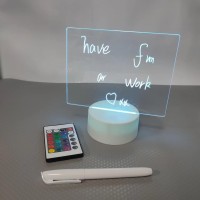 Rewritable Night Light With Message Board Girl Bedroom Sleep Light Cute Soft Light Desk Lamp Room Decor Desktop Ornaments Gift (6.5*6.6In, White Base With Remote)